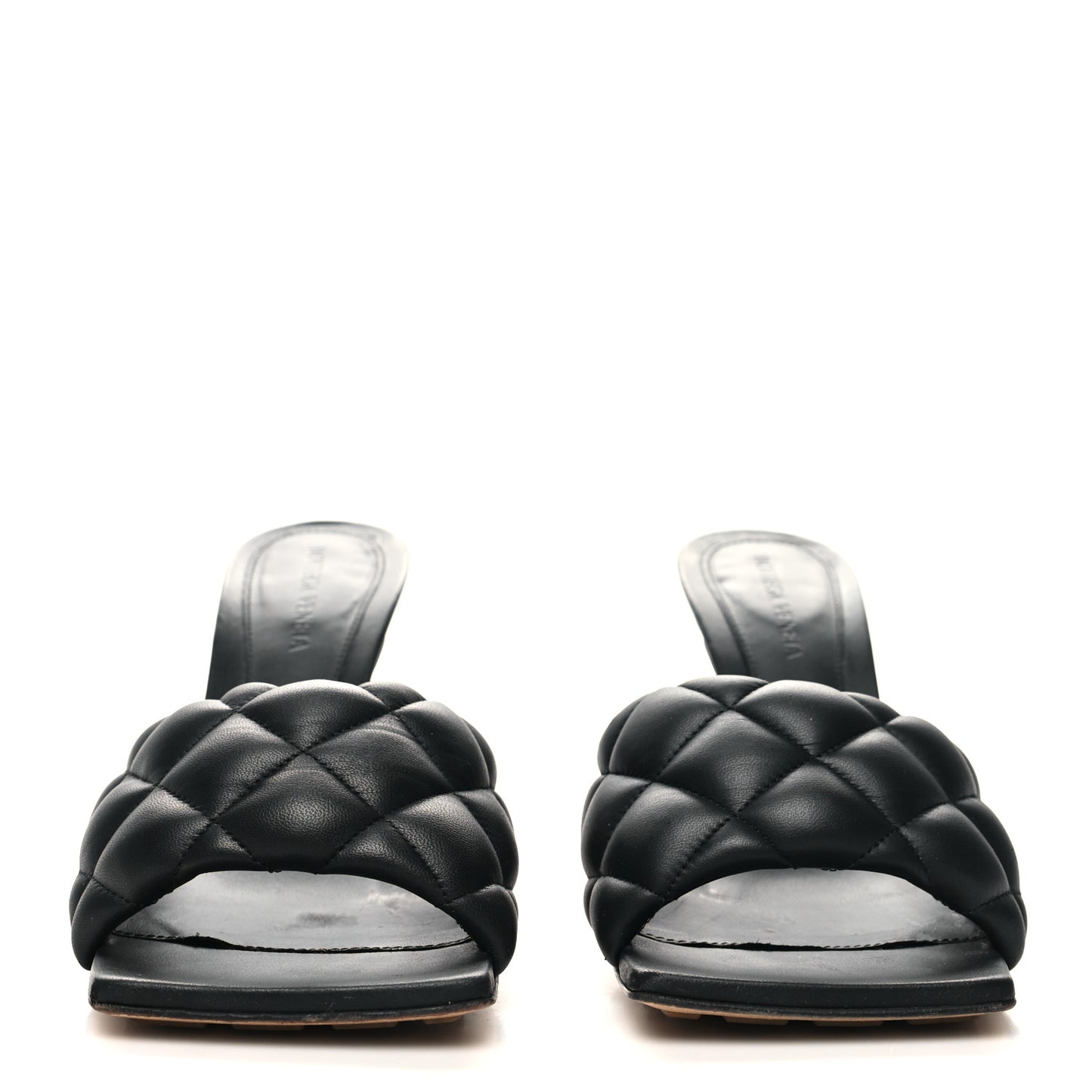 Nappa Matelasse Padded Mule Sandals 39 Black