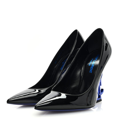 Saint Laurent Patent Opyum 110 Pumps 36.5 Black Blue 2 of 8