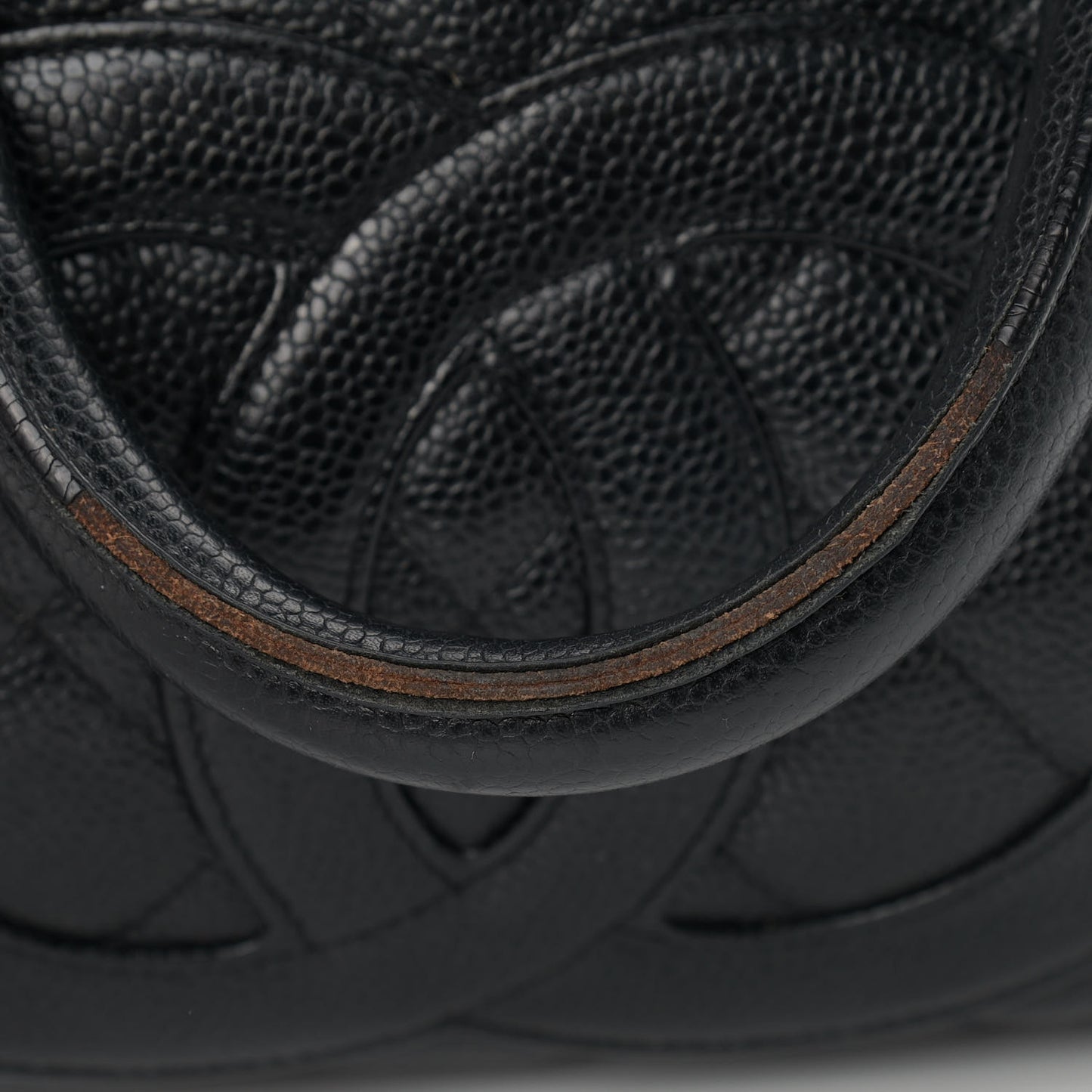 Caviar Quilted Large Bowler Black