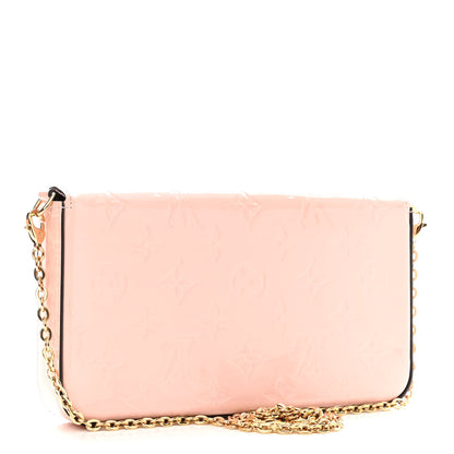 Louis Vuitton Vernis Pochette Felicie Chain Wallet Rose Ballerine 4 of 10
