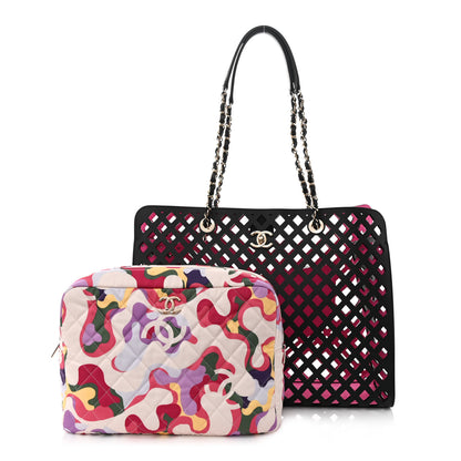 Chanel Lambskin Sea Through Tote Black Multicolor 1 of 12