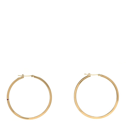 Roberto Coin 18K Yellow Gold Ruby Large Hoop Earrings 1 of 4