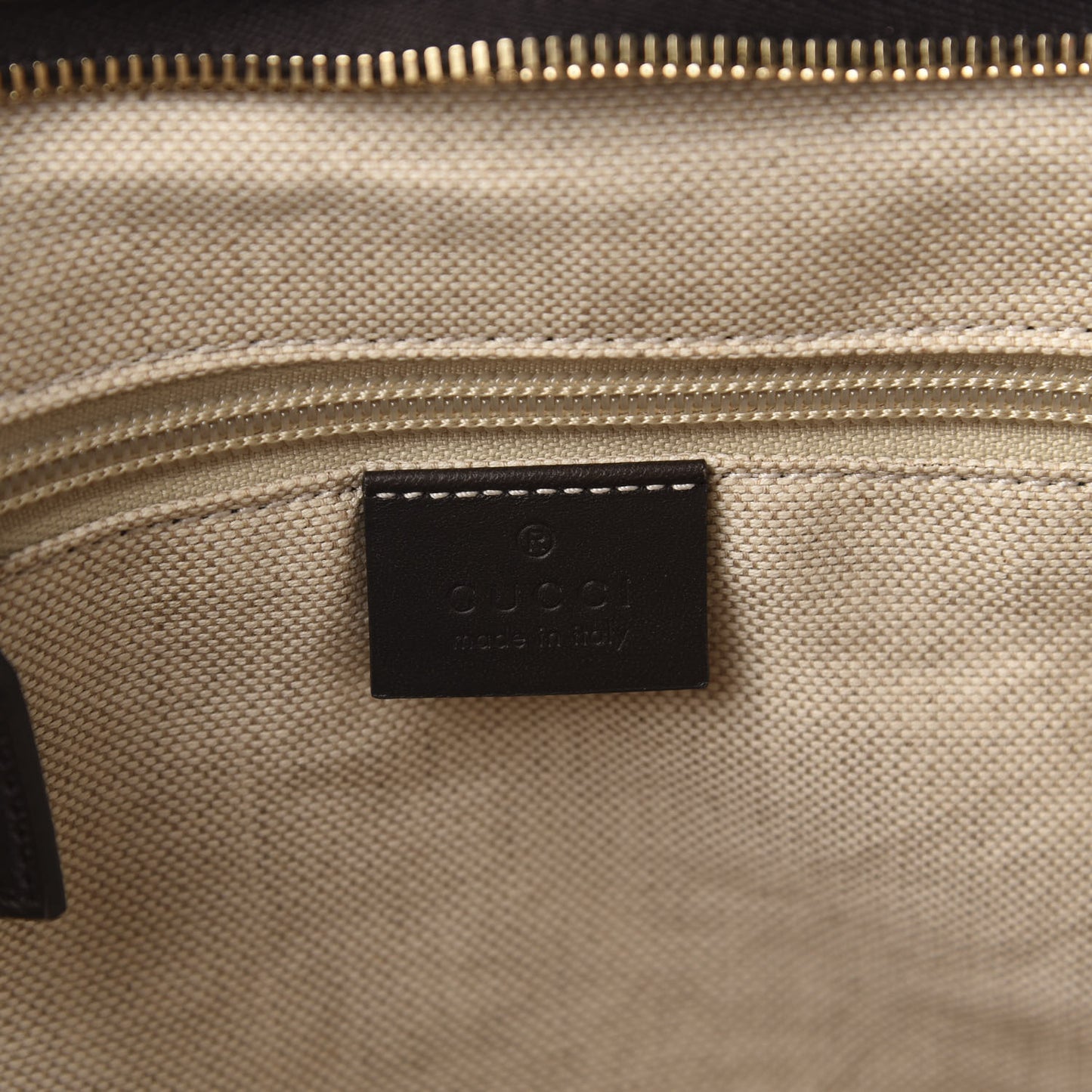 GG Supreme Monogram Medium Zippered Tote Dark Brown