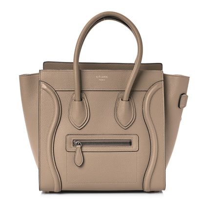Celine Drummed Calfskin Micro Luggage Dune 1 of 7