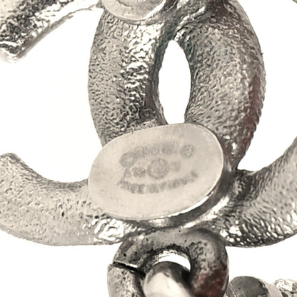 Chanel Ruthenium Crystal CC Drop Earrings Silver 4 of 4