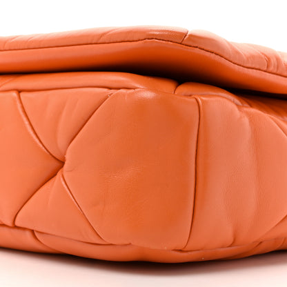 Prada Nappa Triangle Quilted Medium Patchwork System Flap Bag Arancio 8 of 9