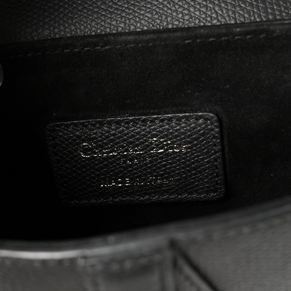 Christian Dior Grained Calfskin Mini Saddle Bag Black 6 of 10