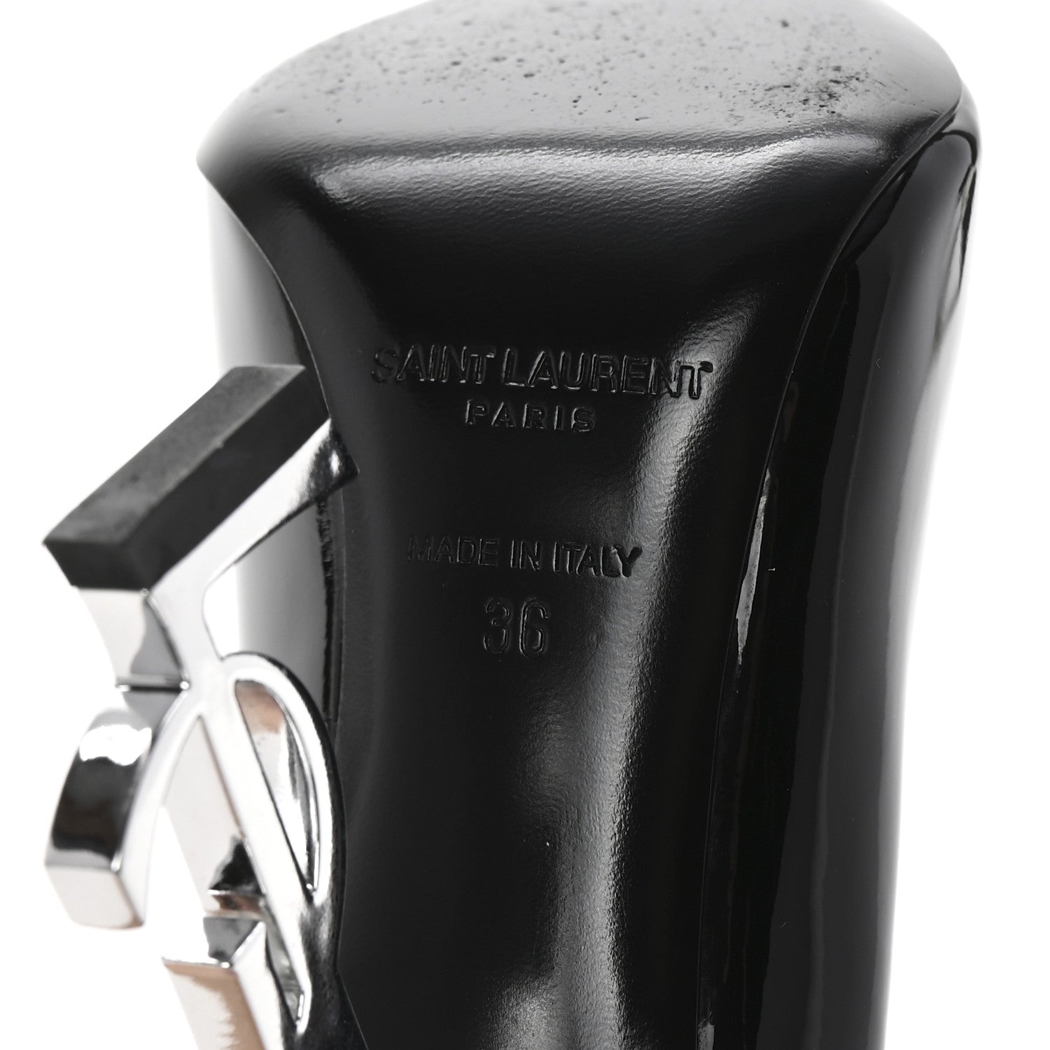 Saint Laurent Patent Opyum 110 Pumps 36 Black Silver 7 of 9
