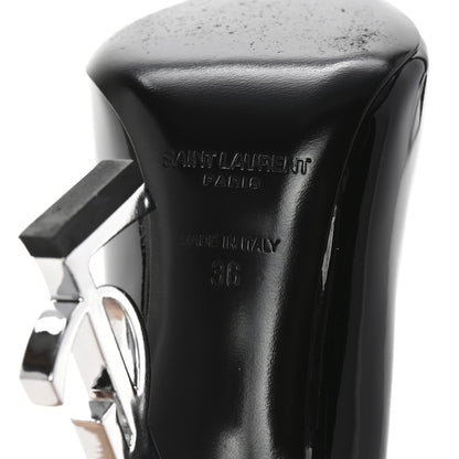 Saint Laurent Patent Opyum 110 Pumps 36 Black Silver 7 of 9