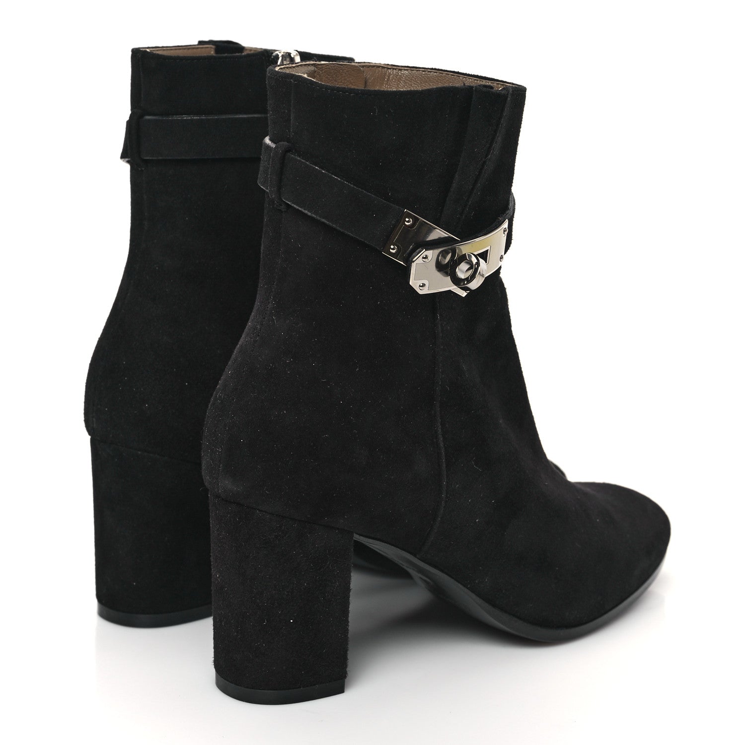 Hermes Suede Goatskin Saint Germain Ankle Boots 36 Black 4 of 9