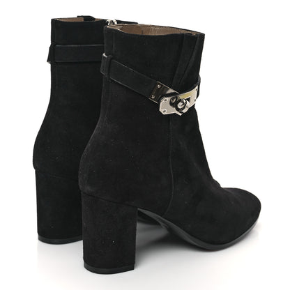 Hermes Suede Goatskin Saint Germain Ankle Boots 36 Black 4 of 9