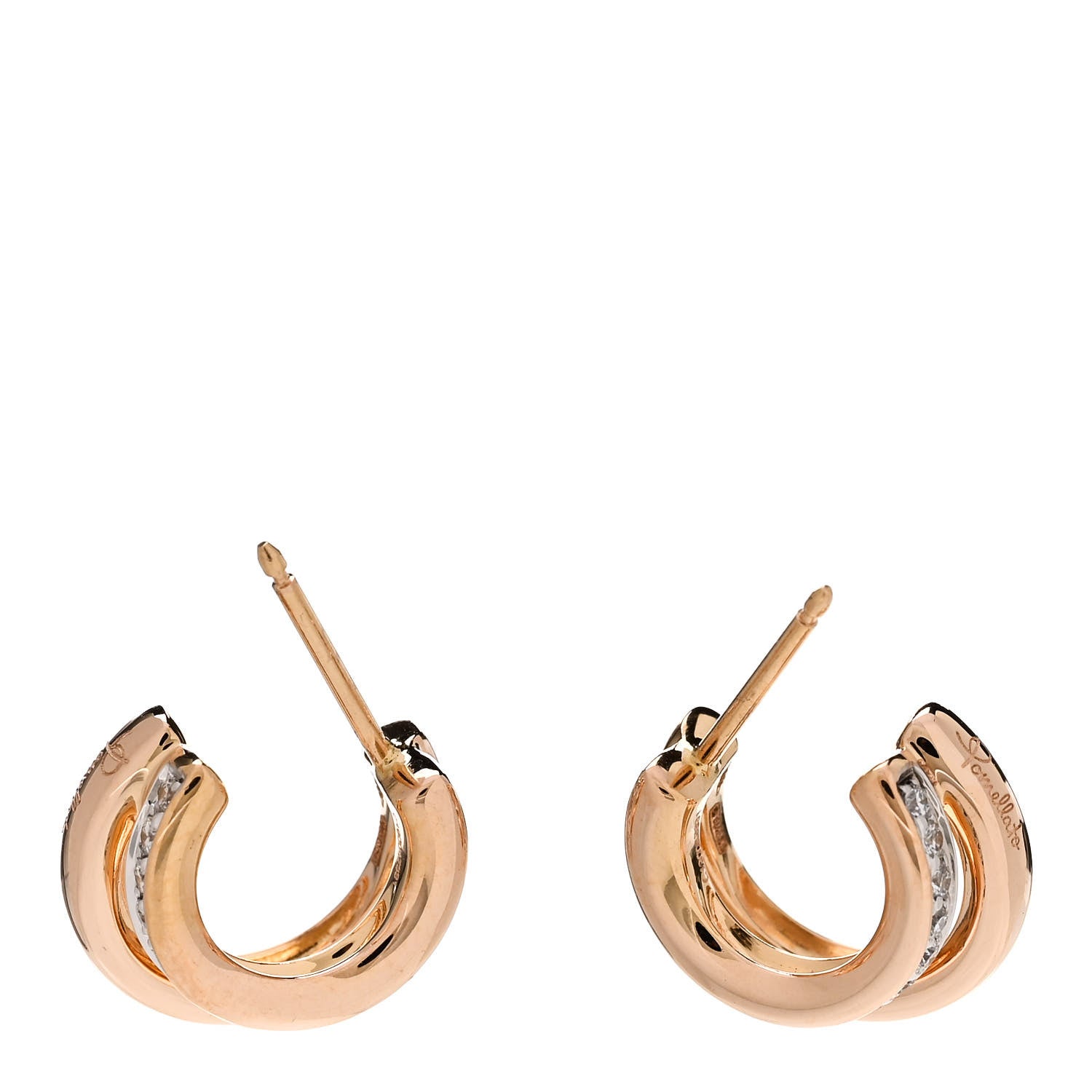 Pomellato 18K Rose Gold Diamond Iconica Earrings 3 of 6
