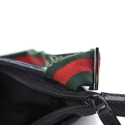 Gucci Monogram Web Small Flat Messenger Bag Black 10 of 11