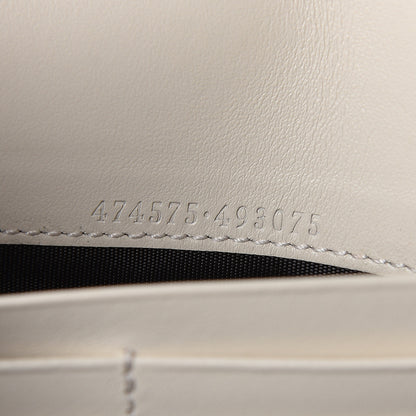 Gucci Calfskin Matelasse GG Marmont Chain Wallet Mystic White 8 of 10