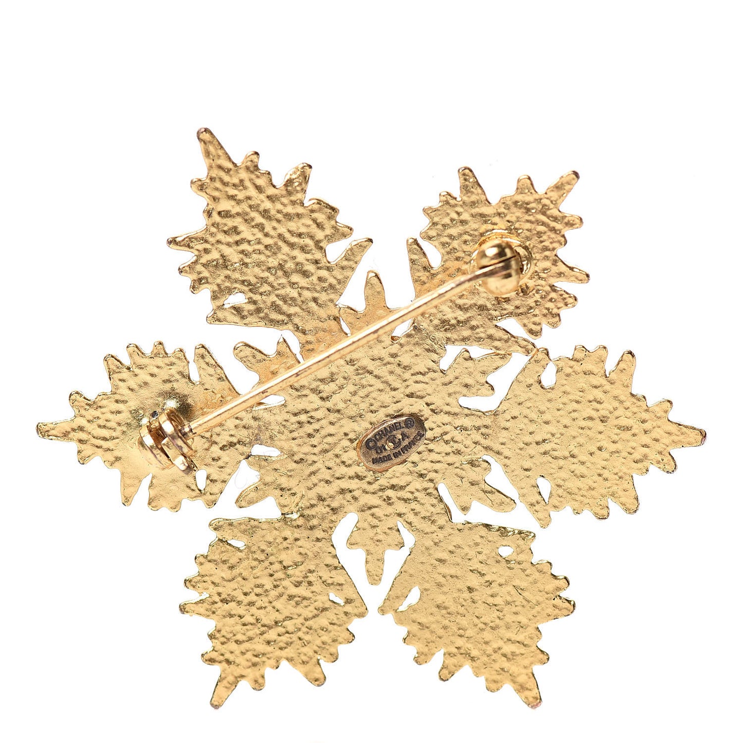 Snowflake CC Brooch Gold