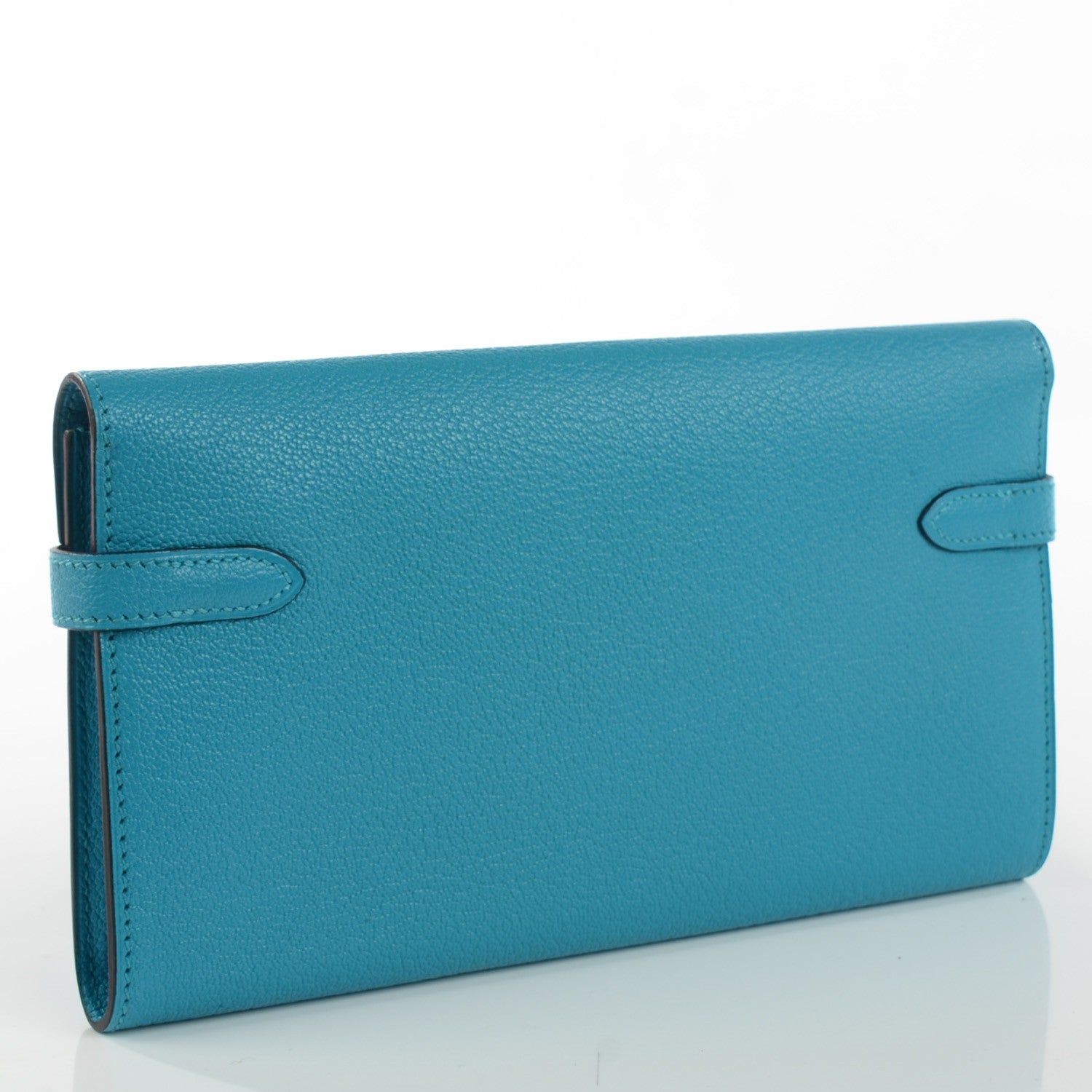 Hermes Chevre Mysore Kelly Longue Wallet Turquoise 5 of 11