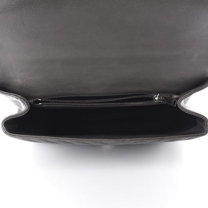 Saint Laurent Sheepskin Matelasse Chevron Monogram Large College Satchel Dark Anthracite 5 of 14