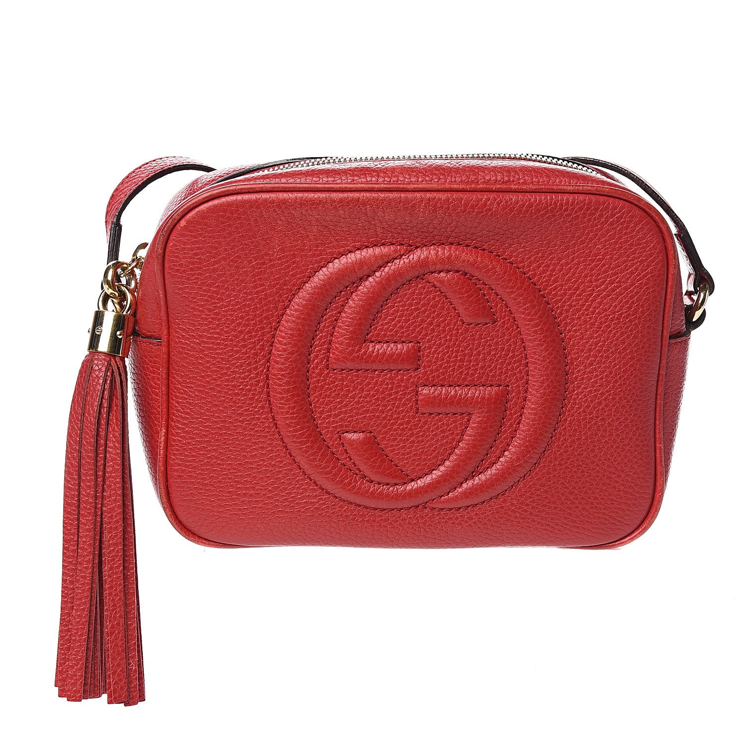 Gucci Pebbled Calfskin Small Soho Disco Bag Tabasco Red 1 of 14