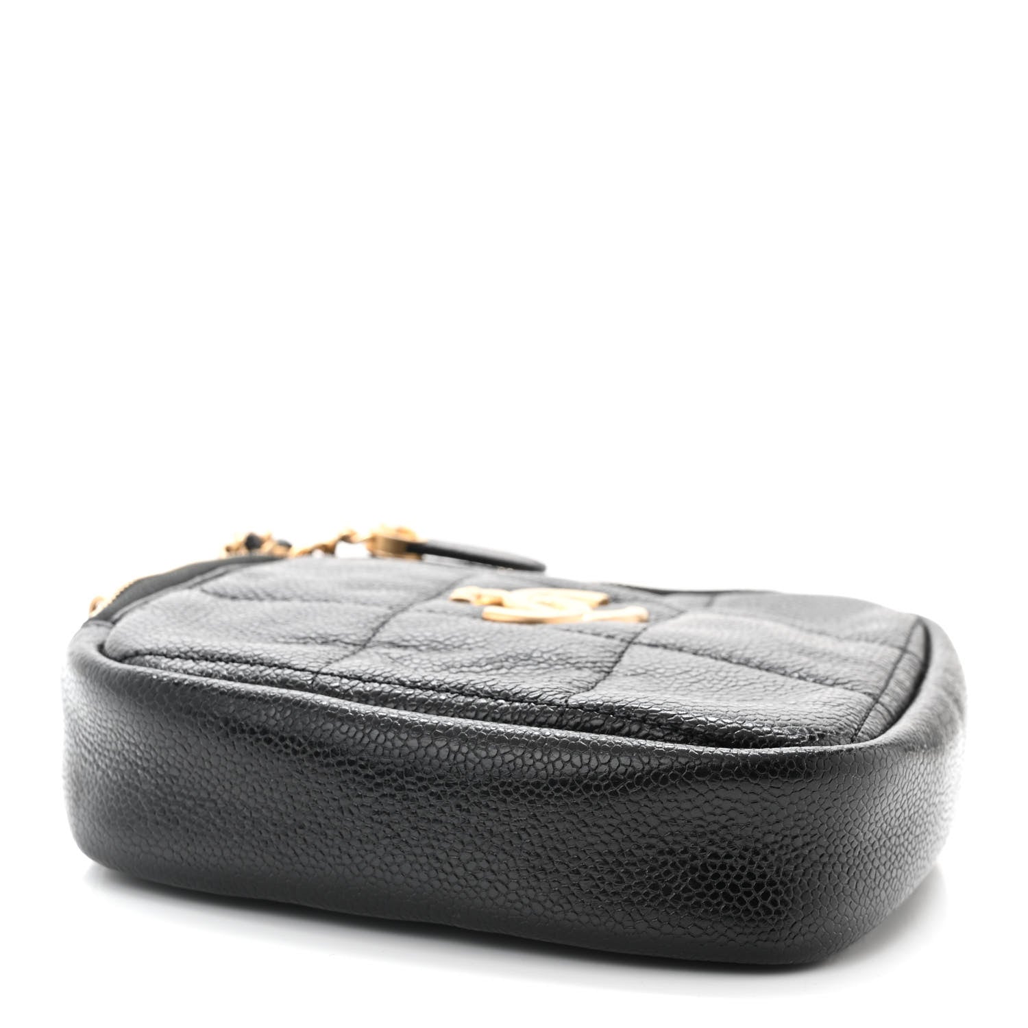 Chanel Caviar Quilted Diamond Clutch With Chain Black 4 of 10