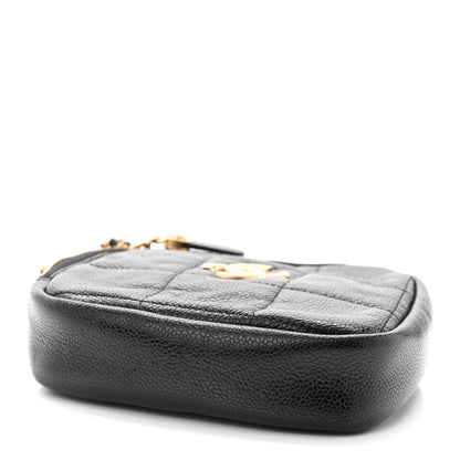 Chanel Caviar Quilted Diamond Clutch With Chain Black 4 of 10