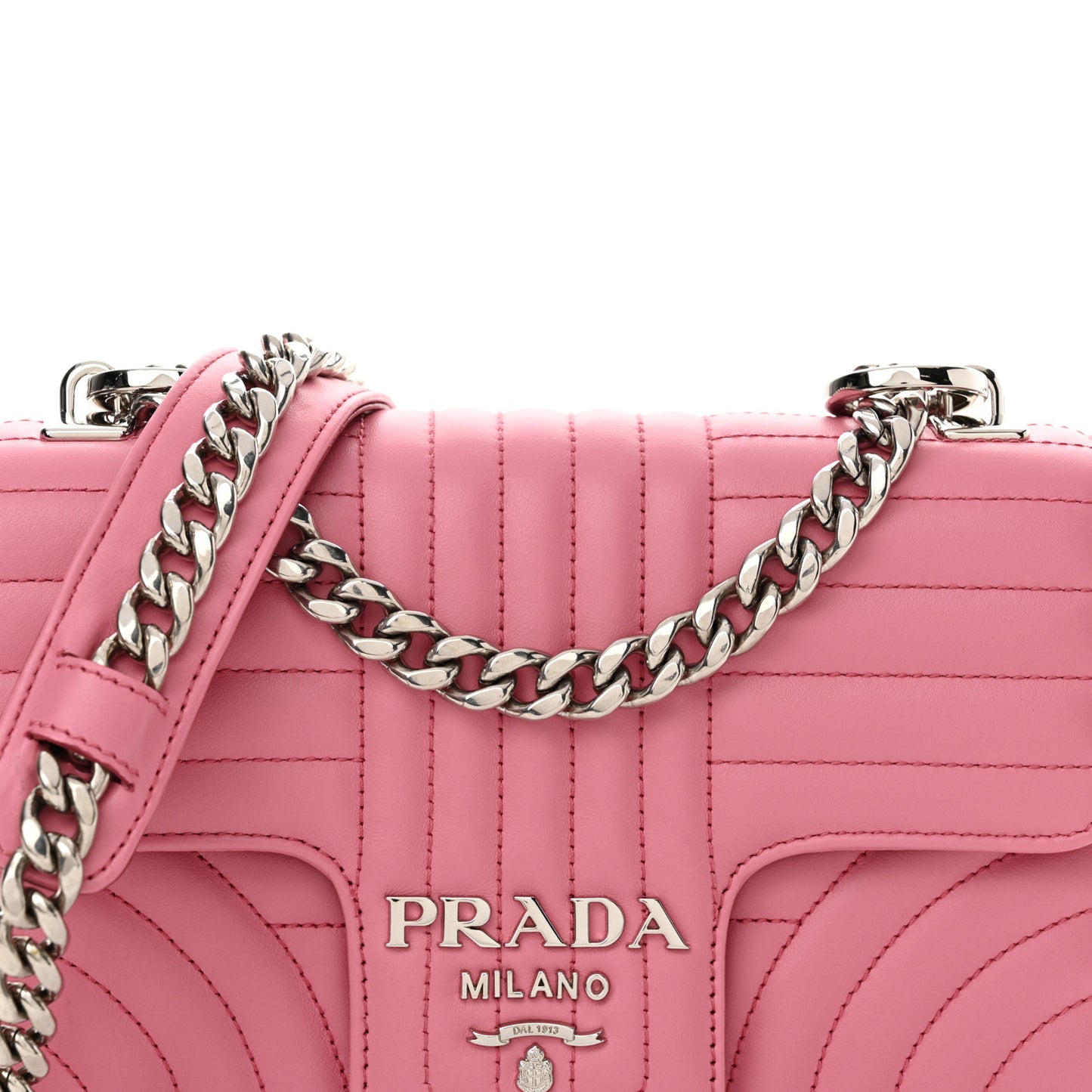 Soft Calfskin Impunture Diagramme Small Chain Flap Shoulder Bag Begonia
