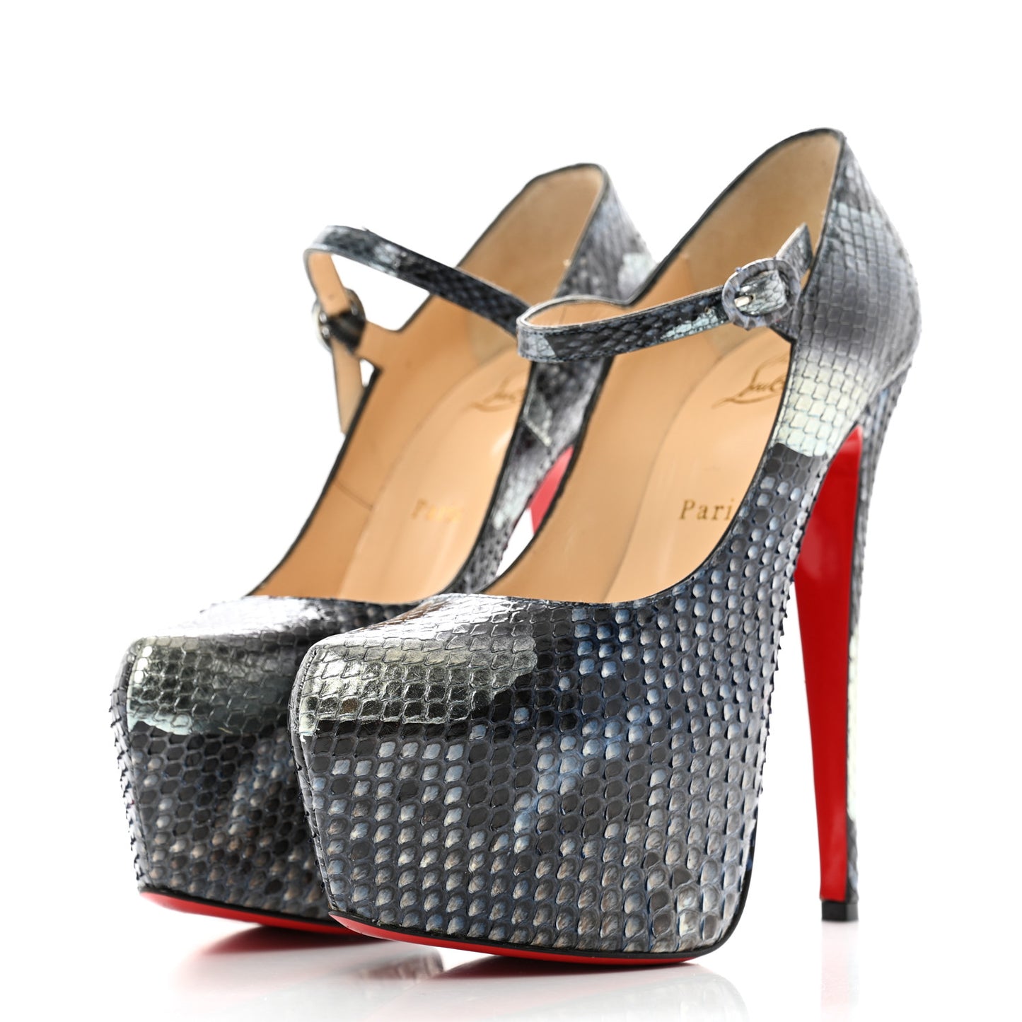 Snakeskin Lady Daf 160 Pumps 38 Navy Multicolor
