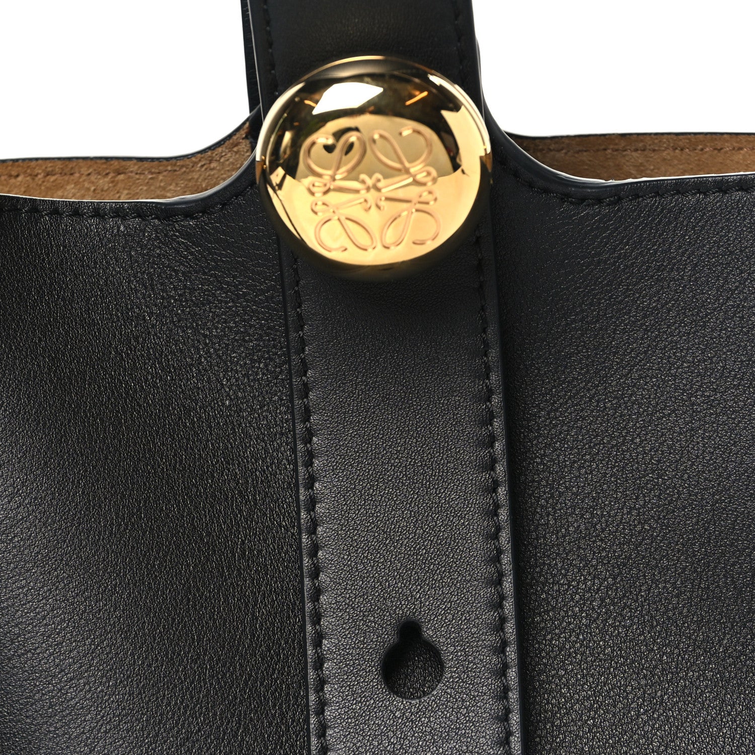 Loewe Soft Grained Calfskin Mini Pebble Bucket Bag Black 7 of 9