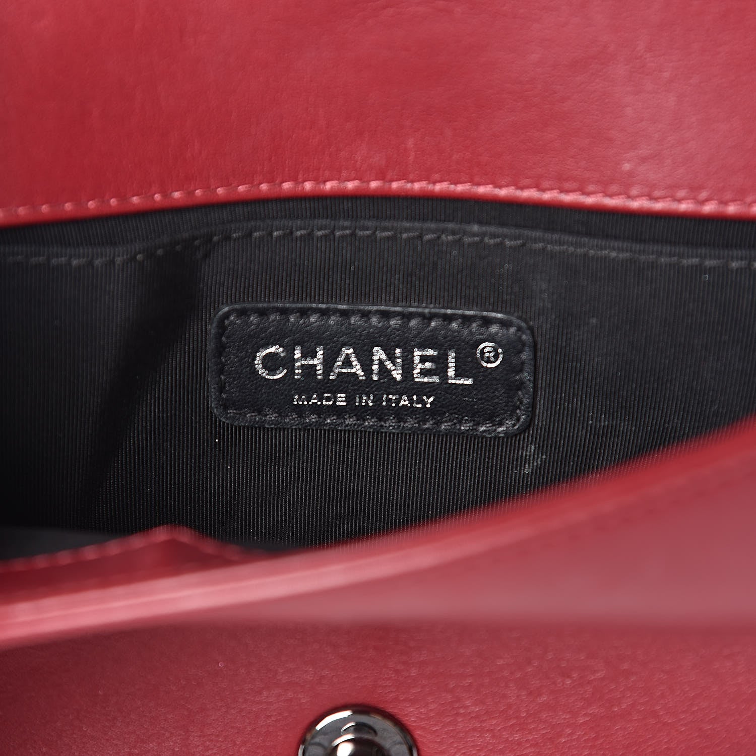 Chanel Calfskin Chain Chevron Small Boy Flap Red 6 of 14