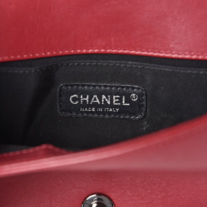 Chanel Calfskin Chain Chevron Small Boy Flap Red 6 of 14