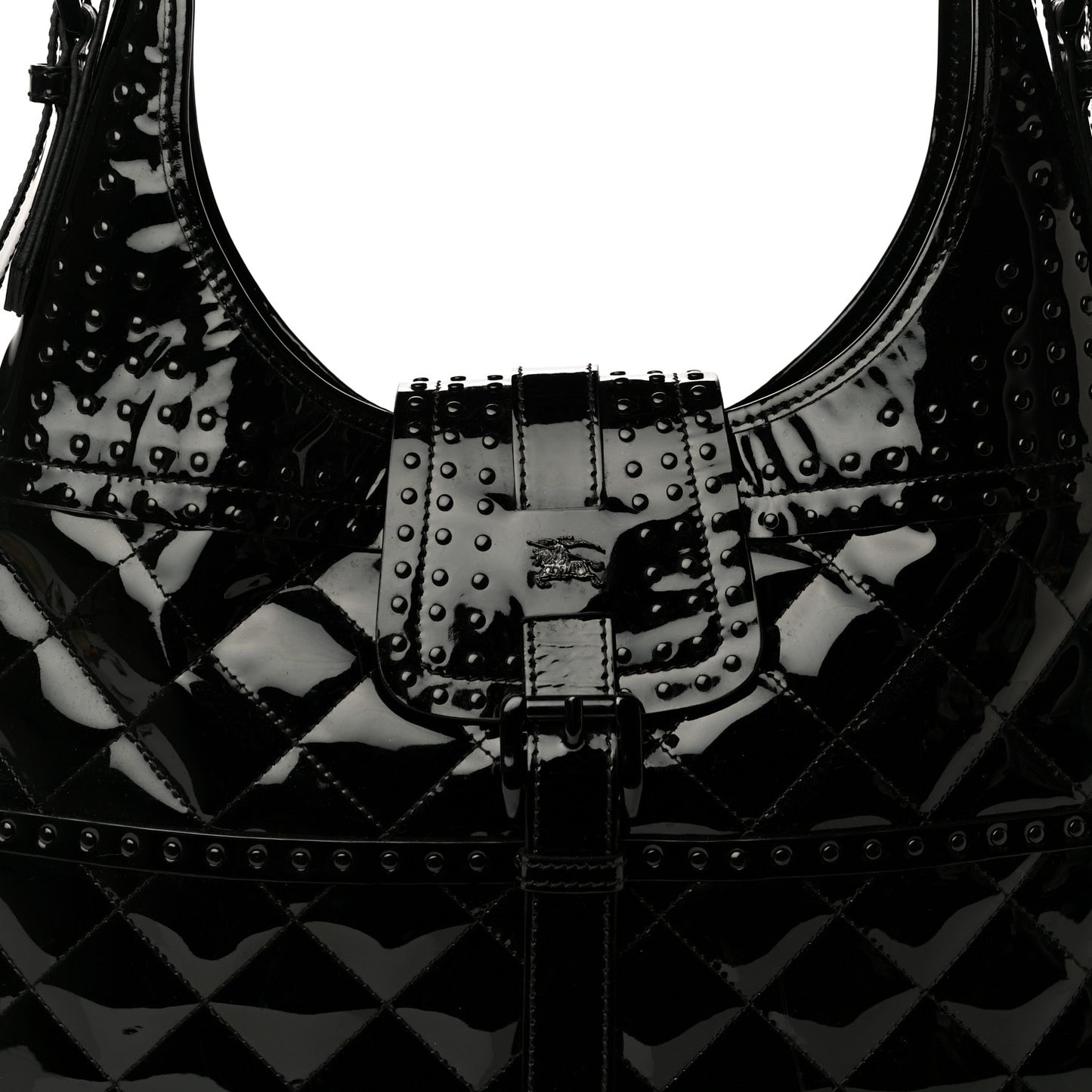 Patent Quilted Brook Hobo Black