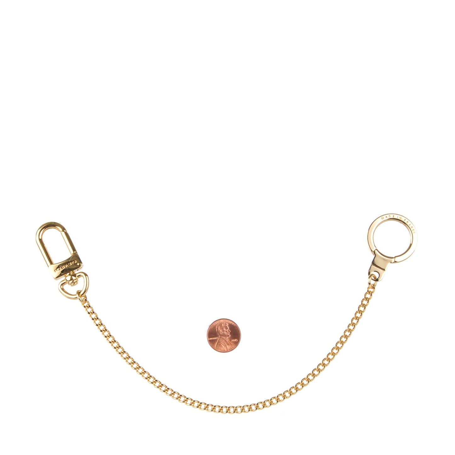 Metal Pochette Extender Key Ring Chain Gold