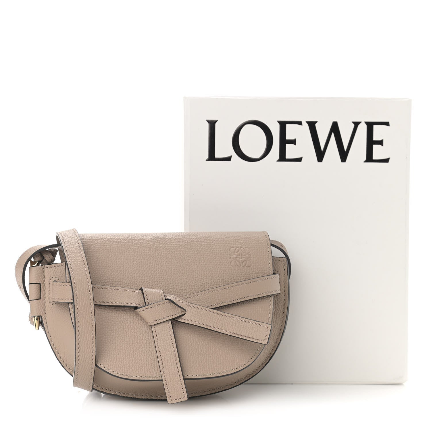 Loewe Pebble Grain Calfskin Mini Gate Dual Bag Light Oat 12 of 12