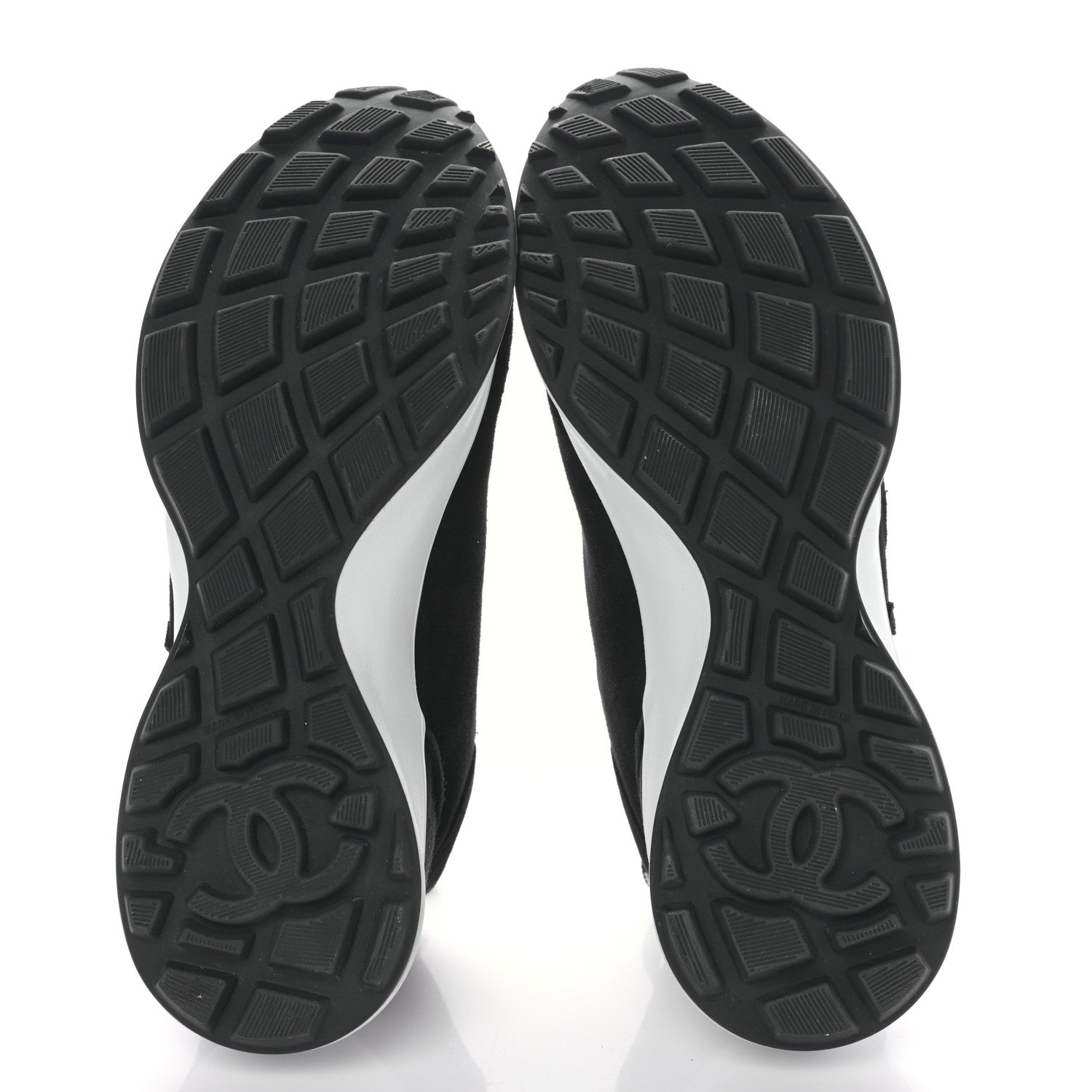 Chanel Suede Goatskin CC Sneakers 39.5 Black 5 of 8