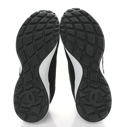Chanel Suede Goatskin CC Sneakers 39.5 Black 5 of 8