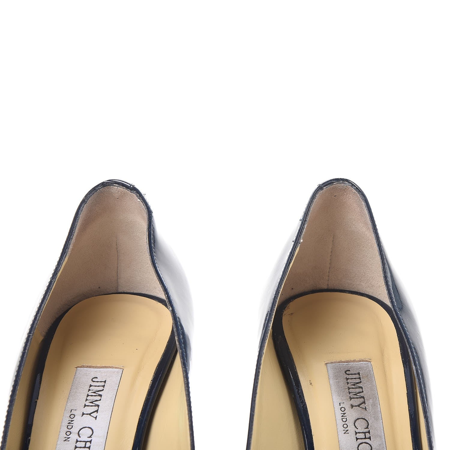 Jimmy Choo Patent Luna Platform Peep Toe Pumps 38 Navy 10 of 18