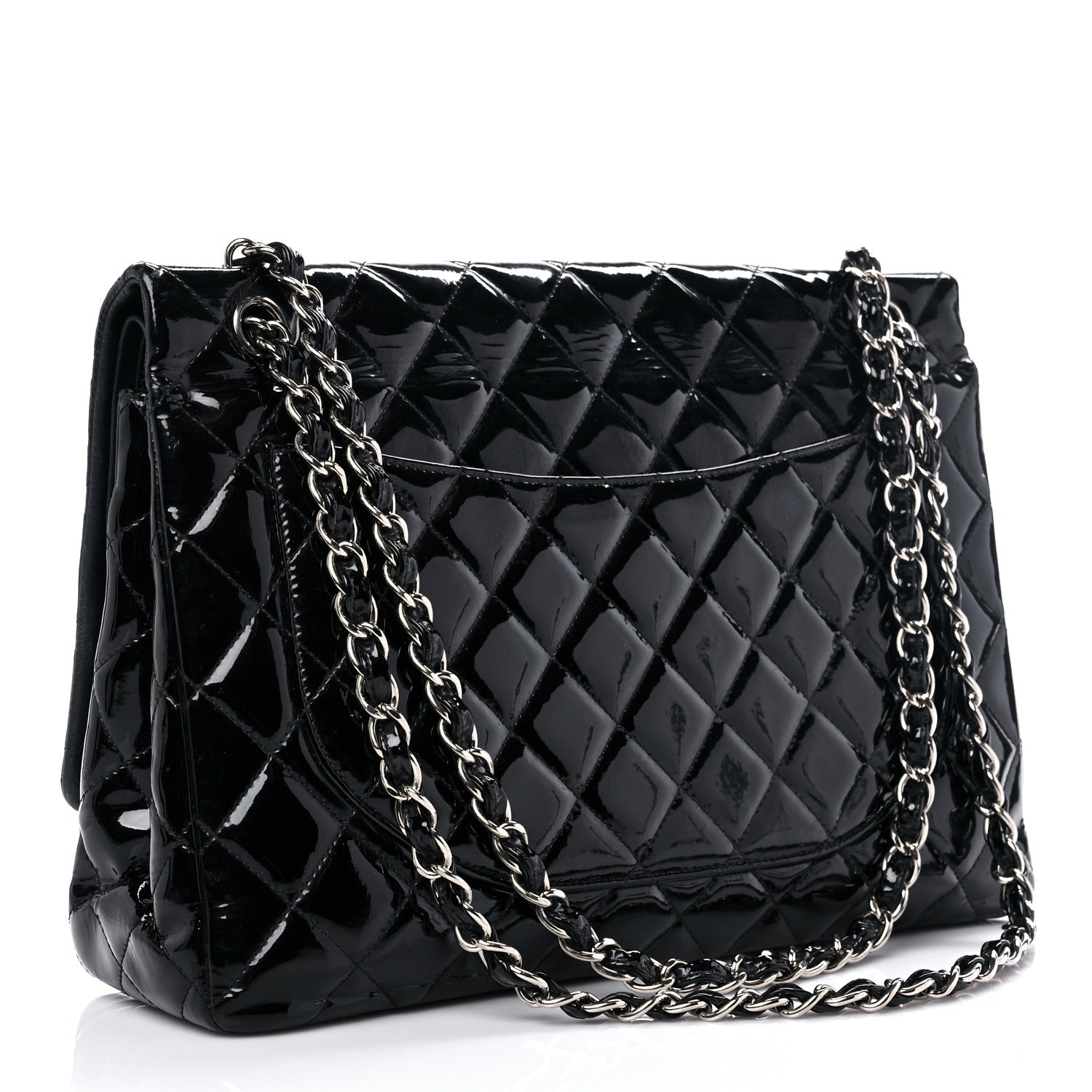 Chanel Patent Quilted Maxi Double Flap Black 3 of 14