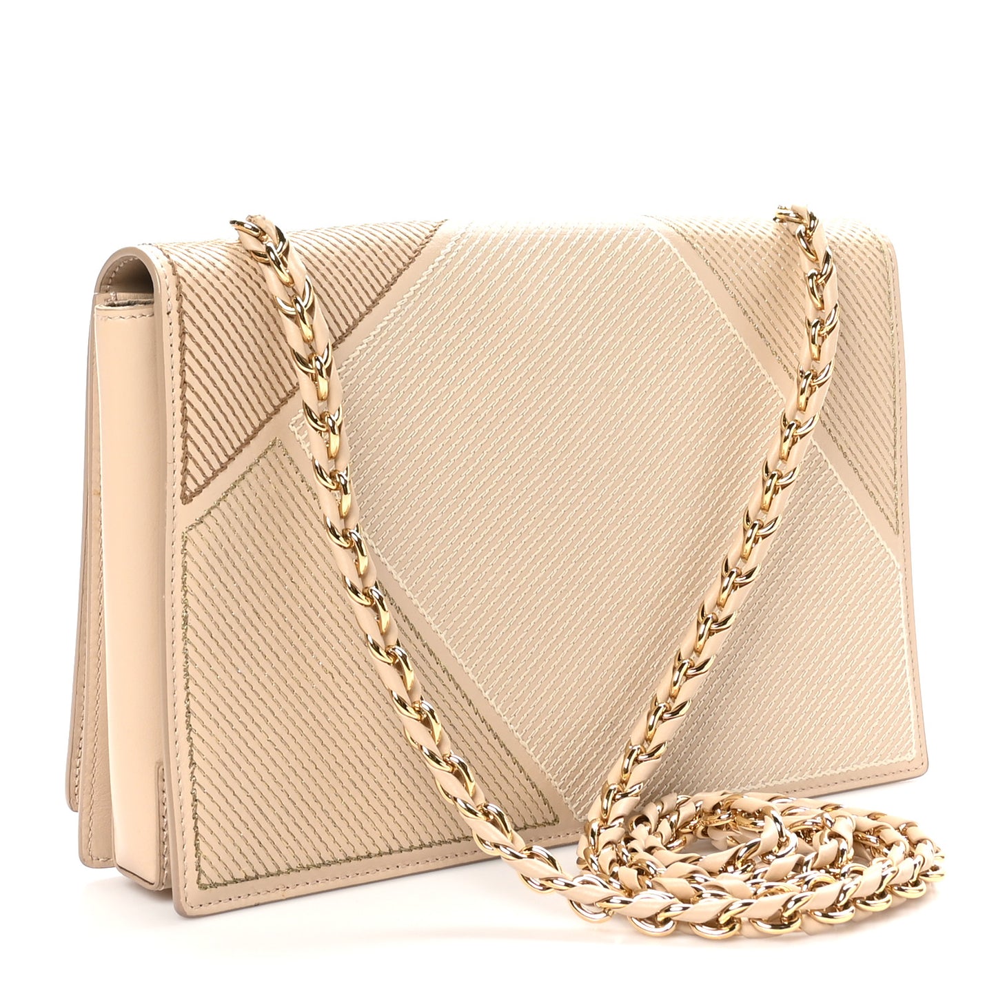 Stitched Calfskin Medium Ginny Shoulder Bag Macadamia