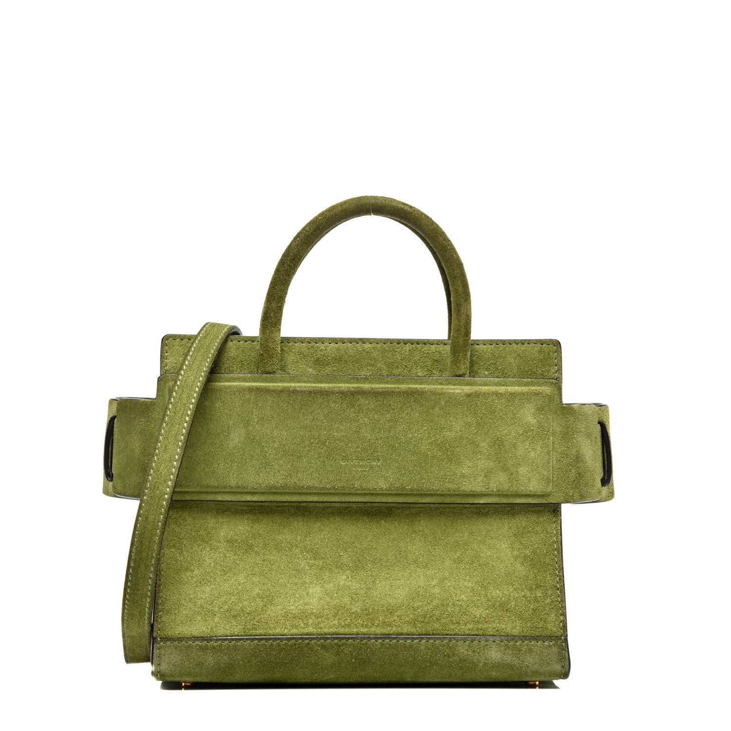 Givenchy Suede Calfskin Mini Horizon Satchel Olive 1 of 9