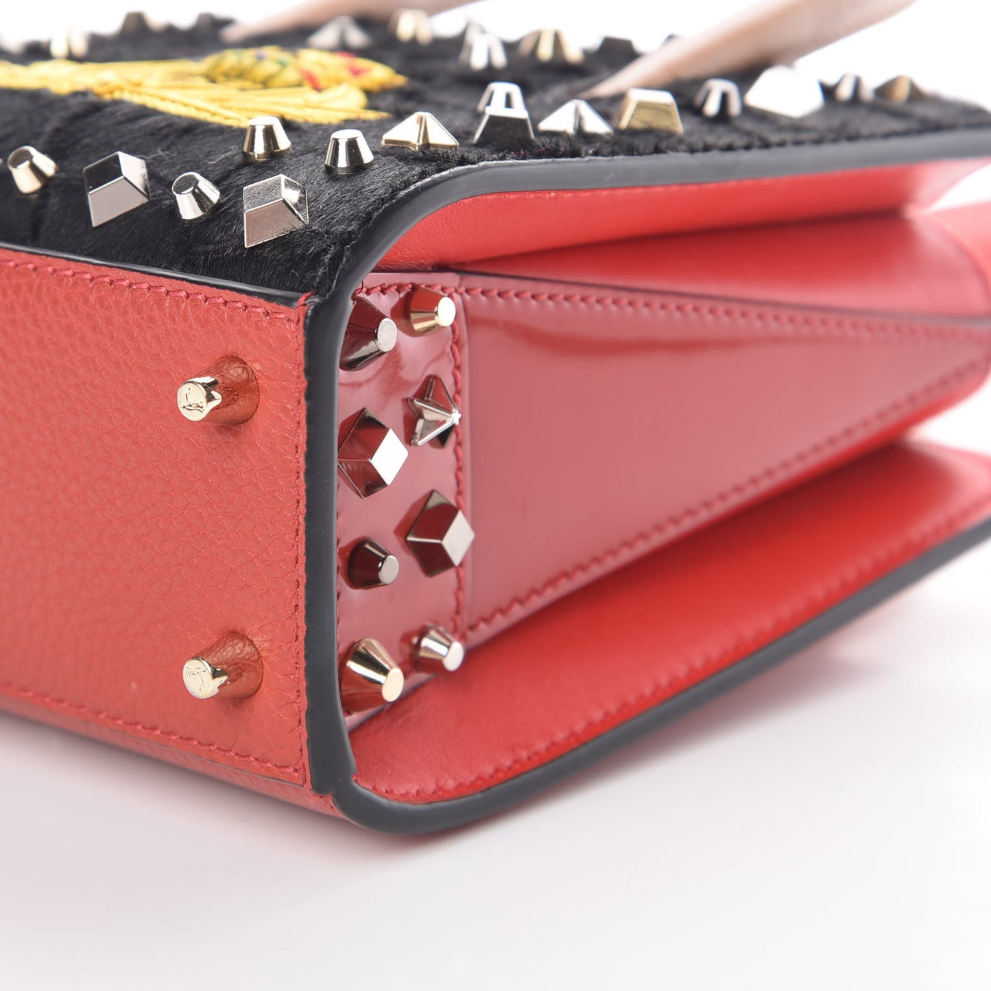 Calf Hair Calfskin Studded Nano Paloma Black