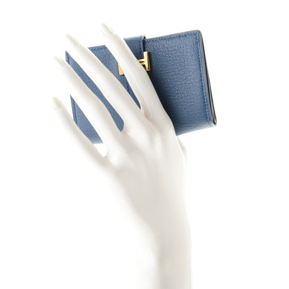 Hermes Chevre Mysore Mini Bearn Wallet Bleu Agate 2 of 7