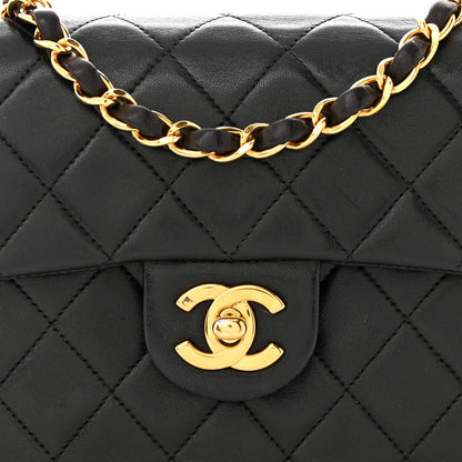 Chanel Lambskin Quilted Mini Square Flap Bag Black 8 of 12