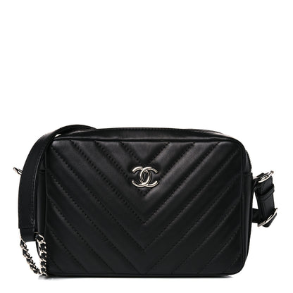 Chanel Lambskin Chevron Quilted Small Promenade Camera Black 1 of 10