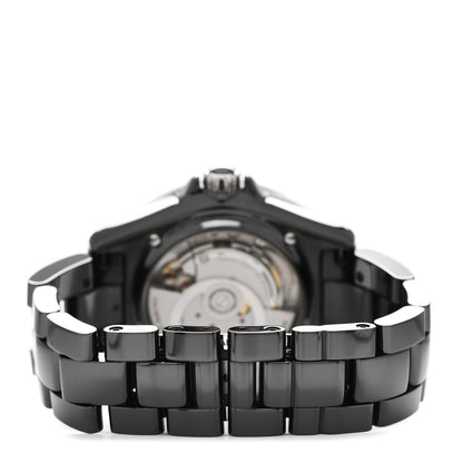 Chanel Stainless Steel Ceramic Diamond 38mm J12 Automatic Watch Black 3 of 5