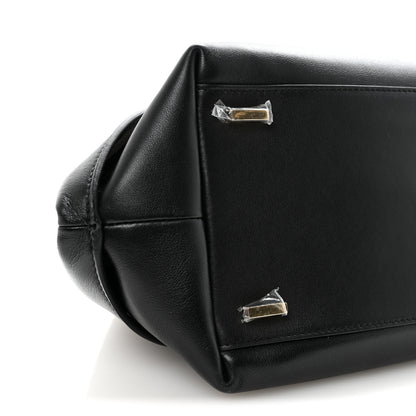 Salvatore Ferragamo Calfskin Braided Small Blossom Top Handle Bag Black 8 of 9