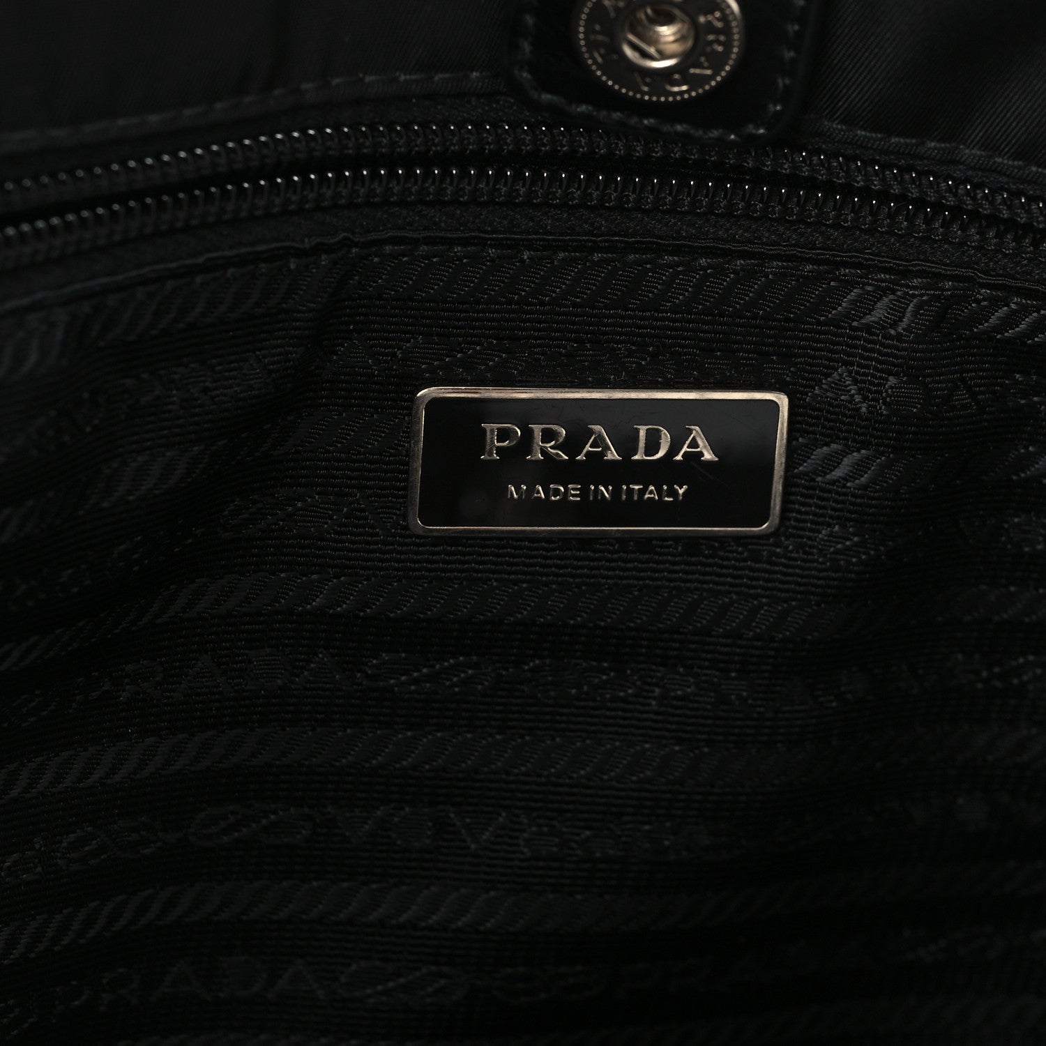 Prada Tessuto Nylon Soft Calfskin Tote Black 6 of 11