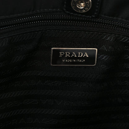 Prada Tessuto Nylon Soft Calfskin Tote Black 6 of 11