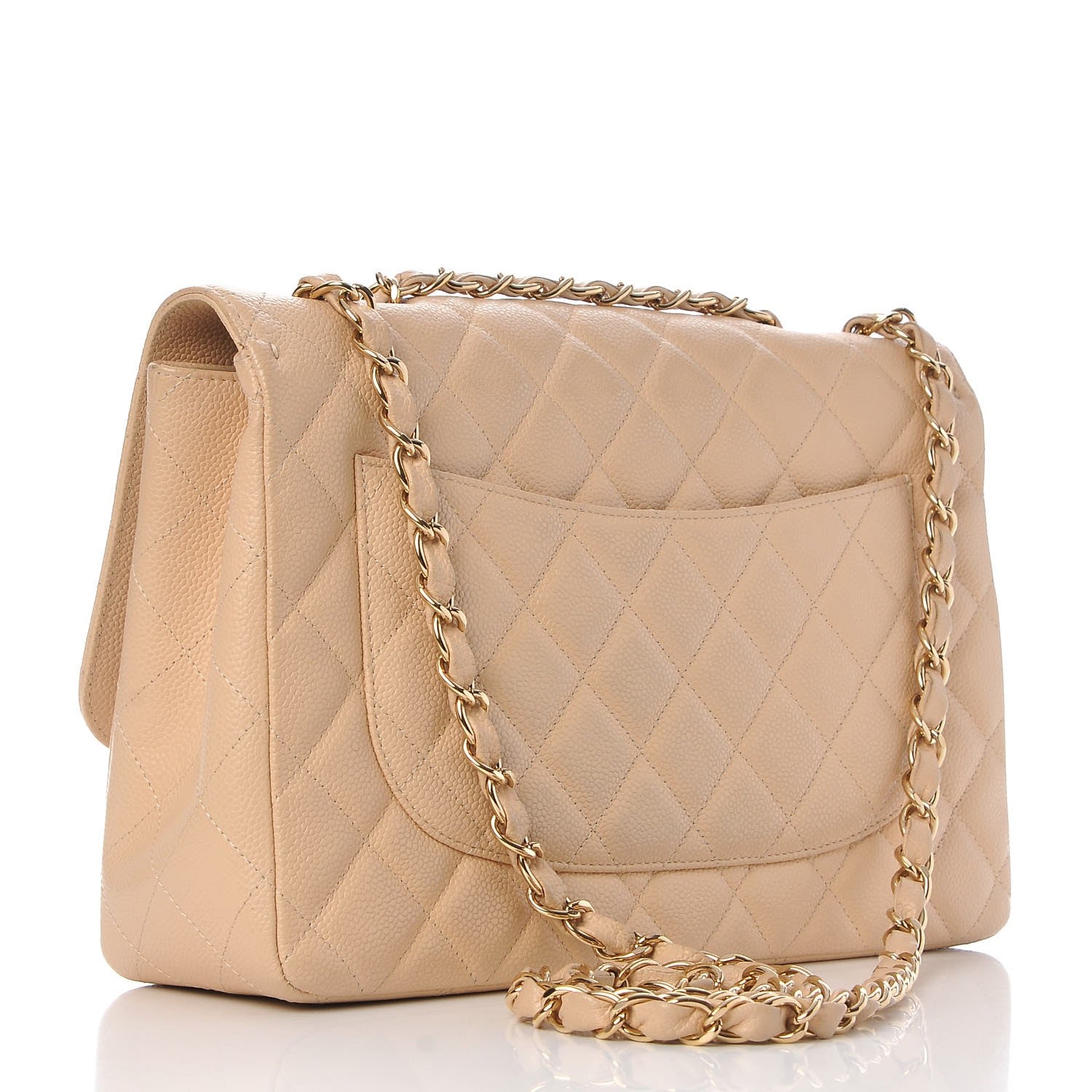 Chanel Caviar Quilted Jumbo Single Flap Beige Clair 4 of 8