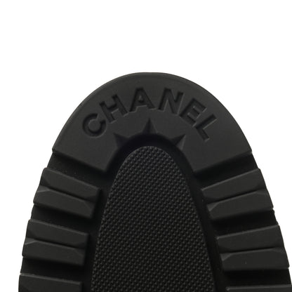 Chanel Calfskin Cap Toe CC Ankle Boots 37.5 Black 7 of 8