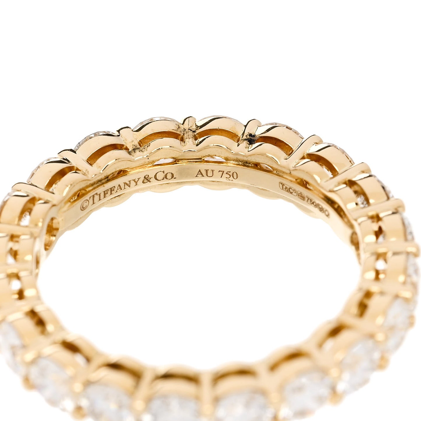 18K Yellow Gold Diamond 3.7mm Embrace Eternity Band Ring 54 7