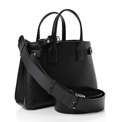 Burberry Calfskin Perforated Small Banner Tote Black 2 of 4